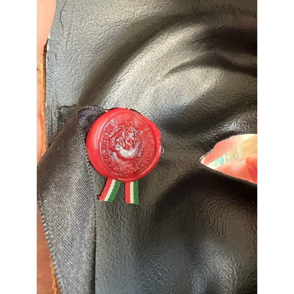 Vintage La Maschera del Galeone Venetian Mask Hand Painted Italy Venezia Red